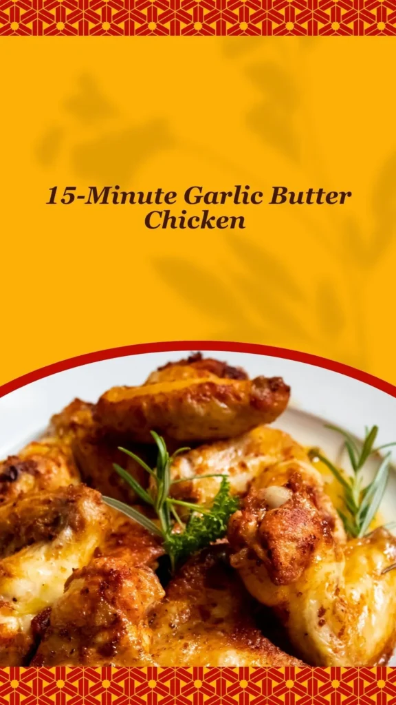 Close-up of golden-brown garlic butter chicken wings garnished with fresh rosemary and parsley, served on a white plate.

